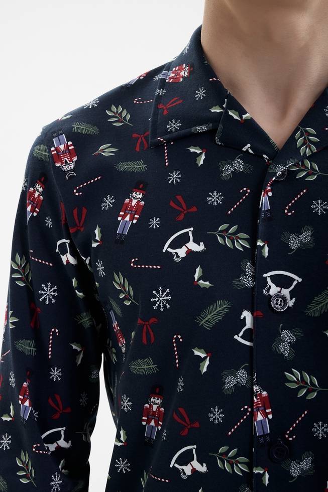 Мужская хлопковая пижама с брюками 5