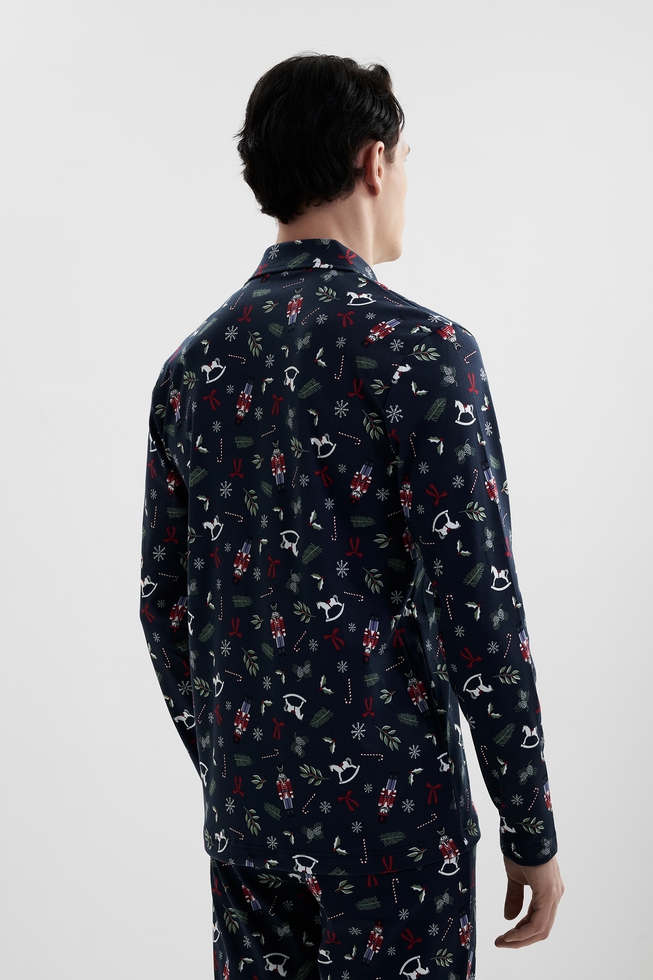 Мужская хлопковая пижама с брюками 4