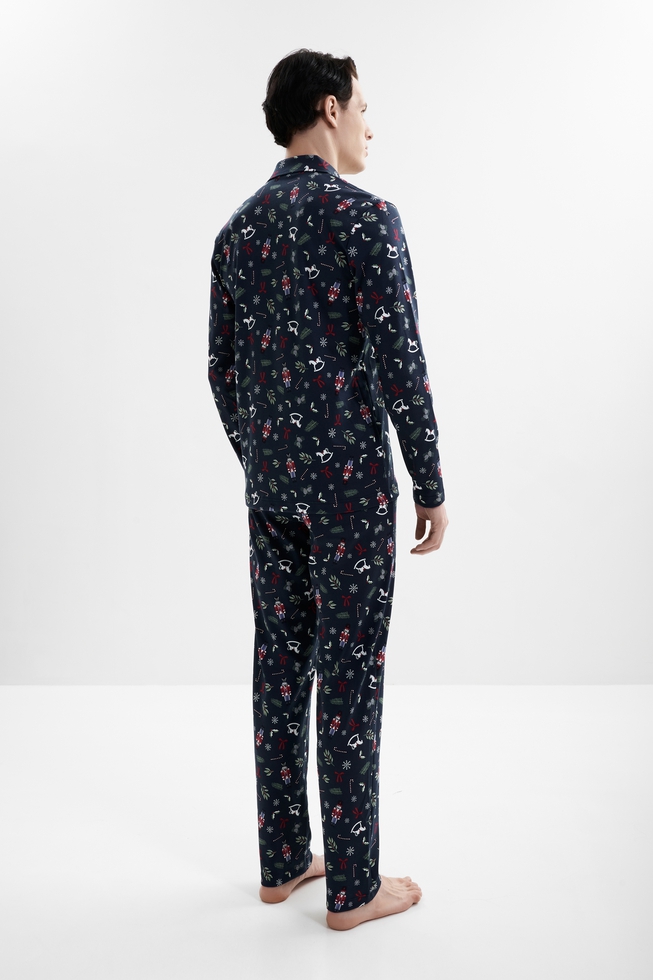Мужская хлопковая пижама с брюками 2