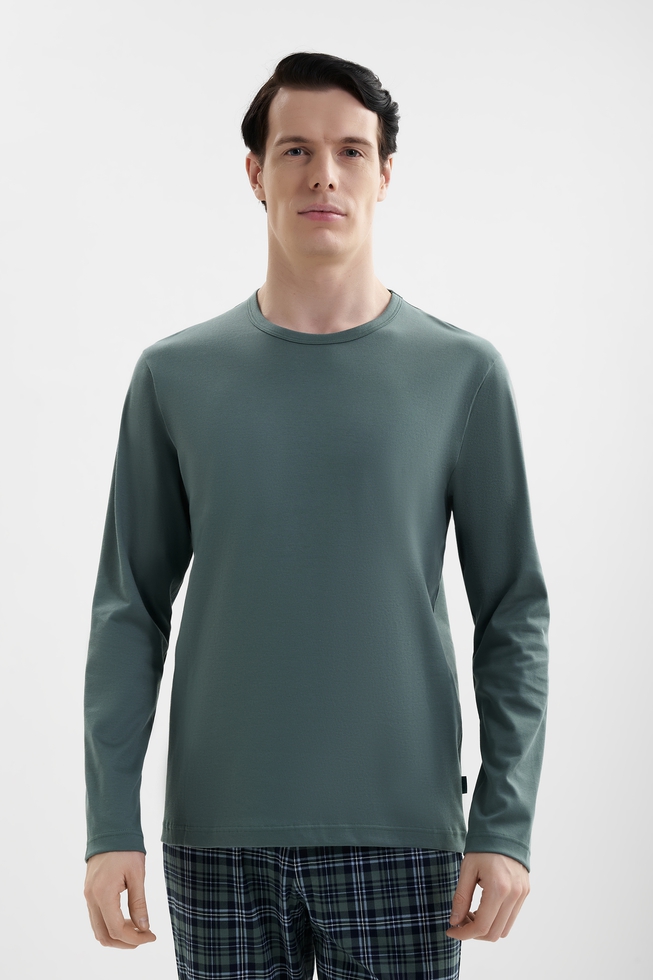 Мужская хлопковая пижама с брюками 3