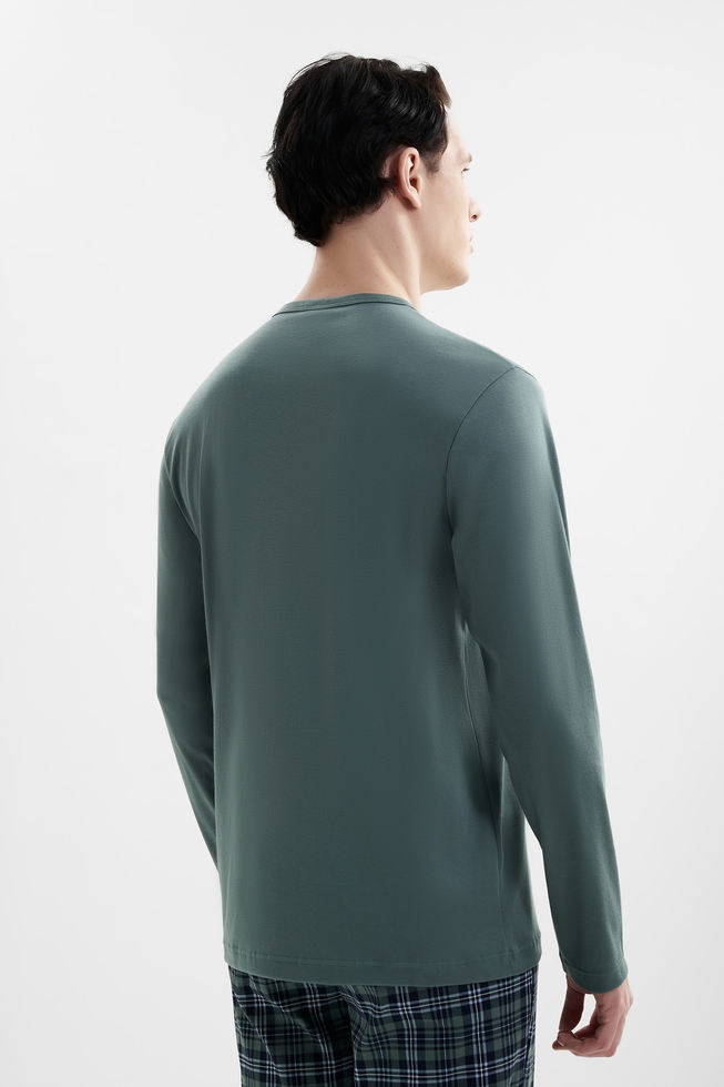 Мужская хлопковая пижама с брюками 4