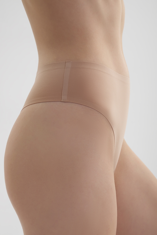 Женские бесшовные трусы-танга на высокой посадке  2
