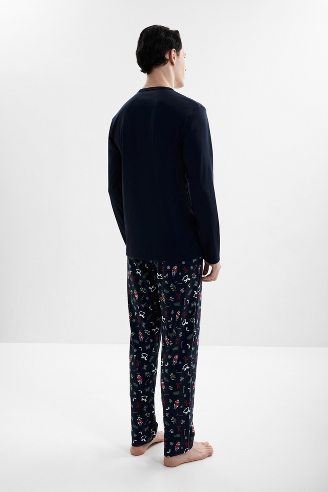 Мужская хлопковая пижама с брюками 2