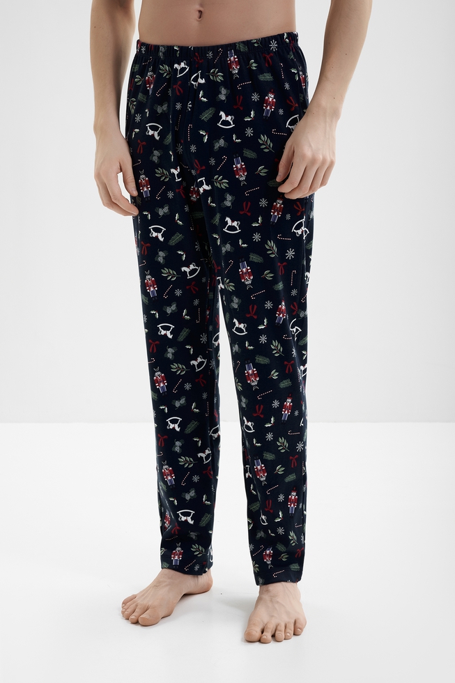 Мужская хлопковая пижама с брюками 6