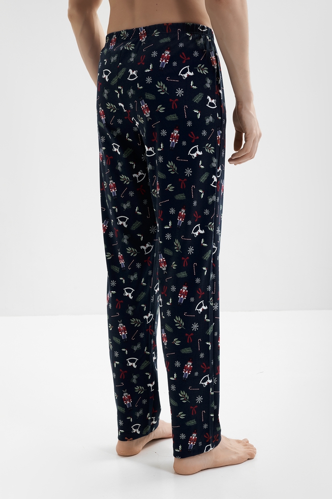 Мужская хлопковая пижама с брюками 7