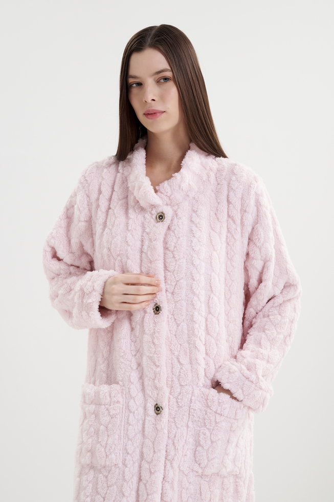 Женский длинный халат на пуговицах  3