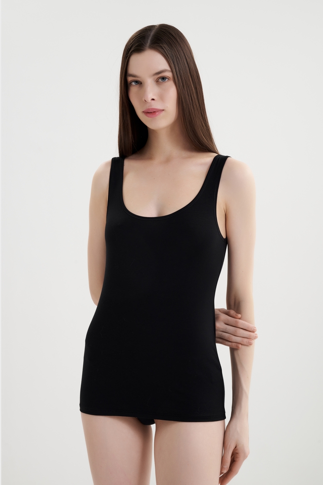 Майка черная из хлопка 1