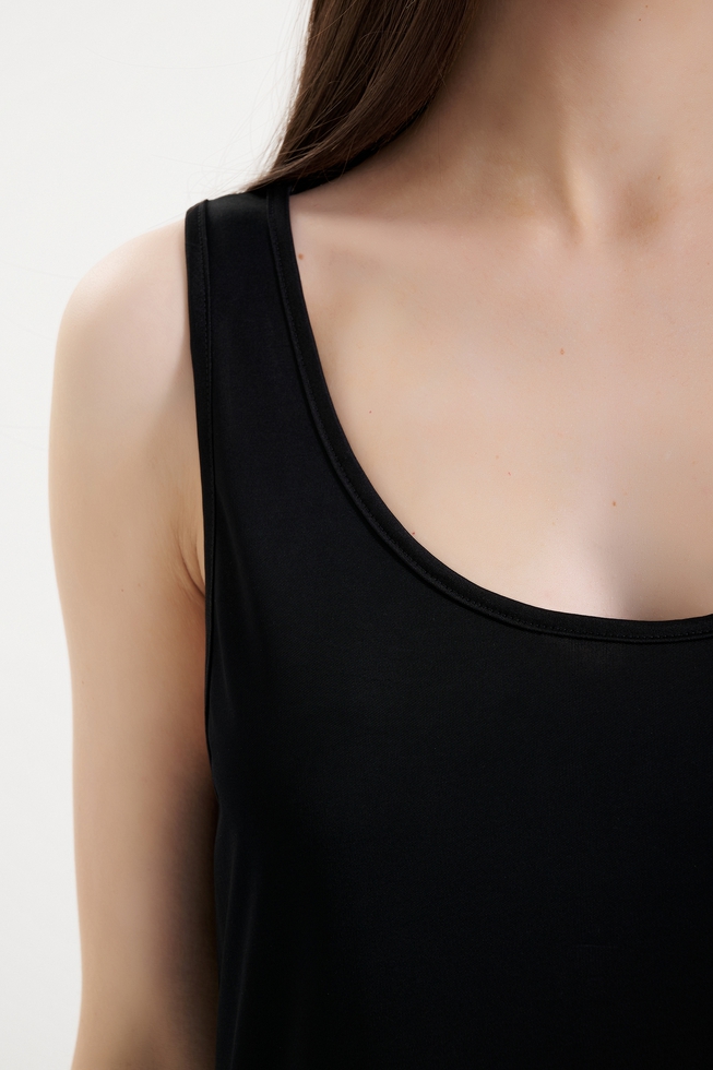 Женская черная сорочка миди 4