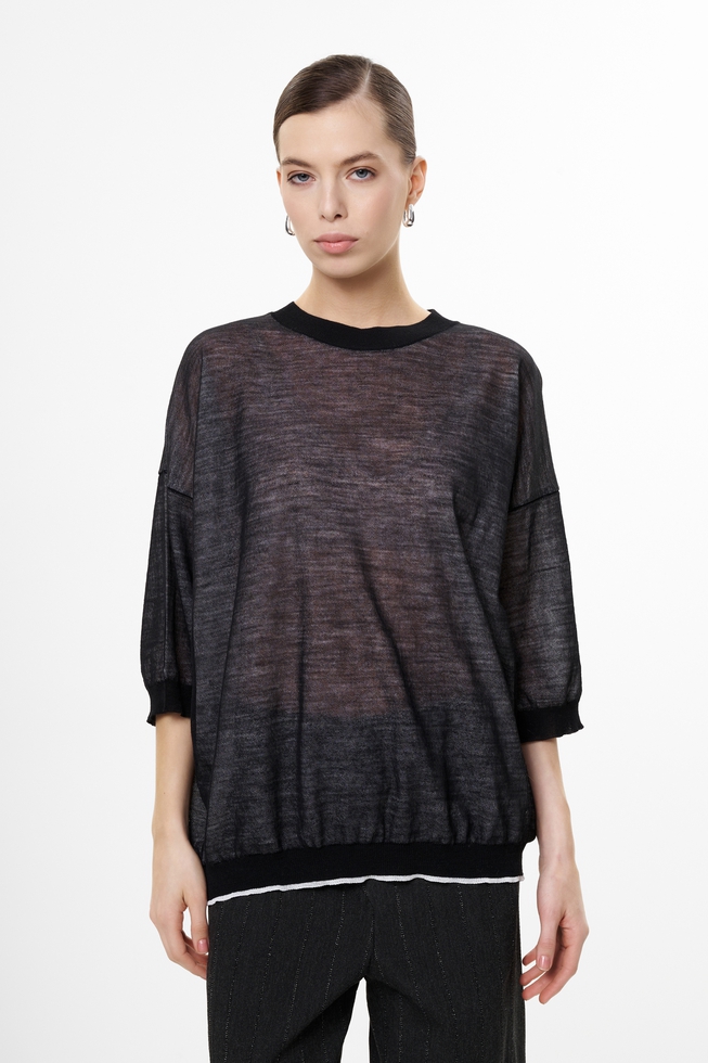 Женский чёрный джемпер 1