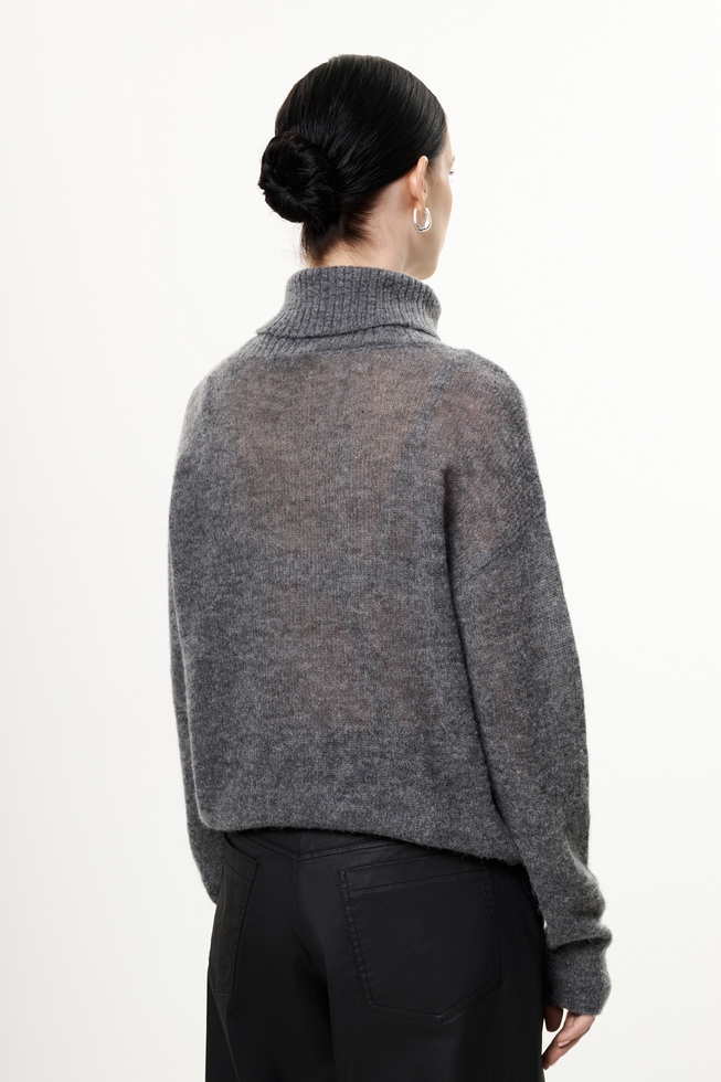 Женский серый шерстяной джемпер 2