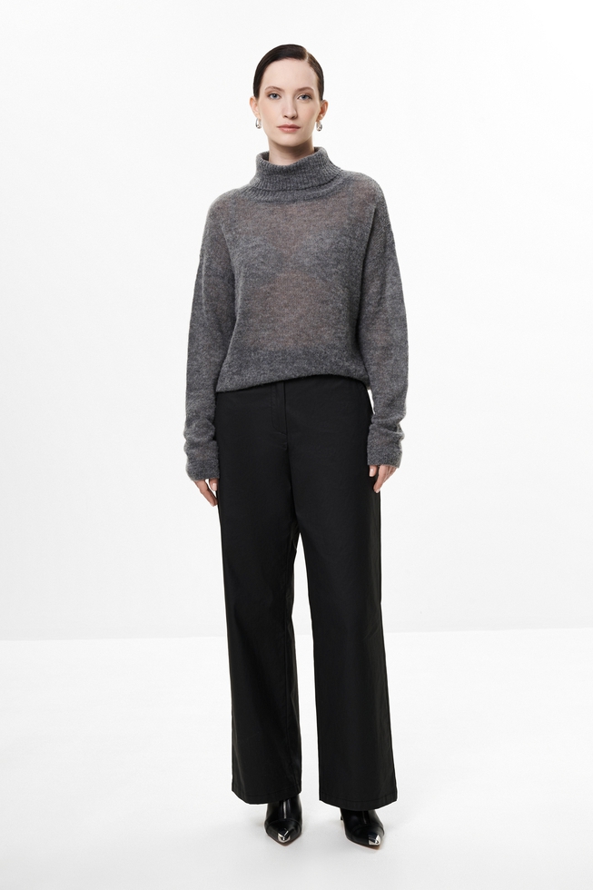 Женский серый шерстяной джемпер 3