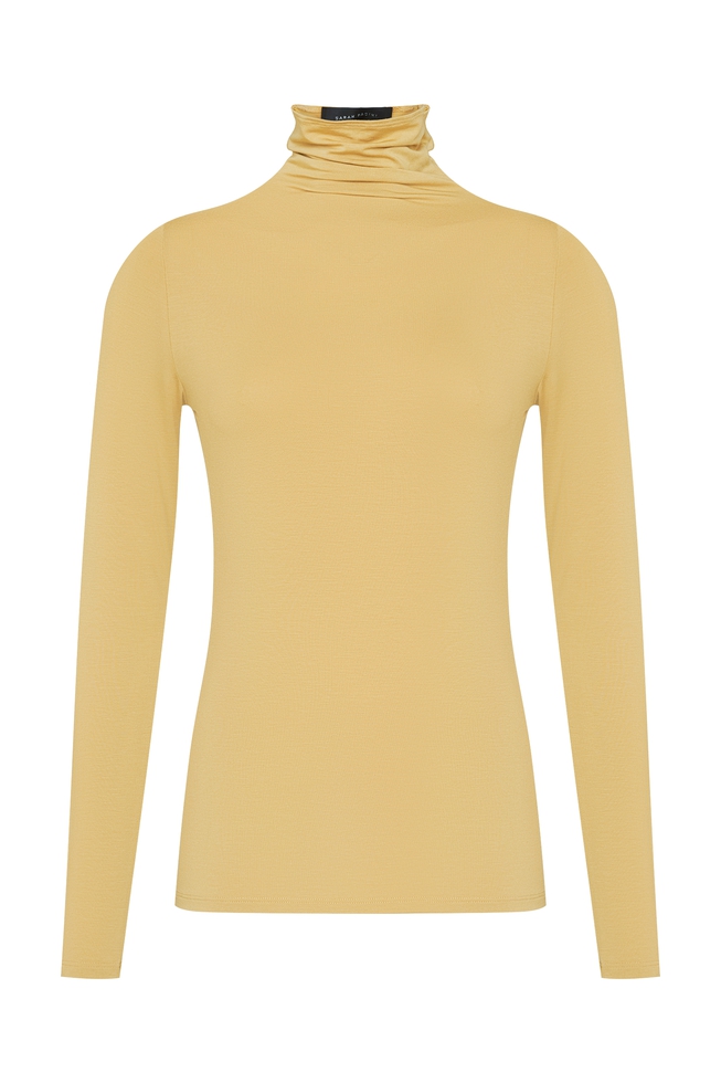 Женская жёлтая водолазка 5