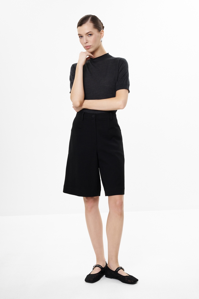 Женские чёрные шерстяные шорты 3