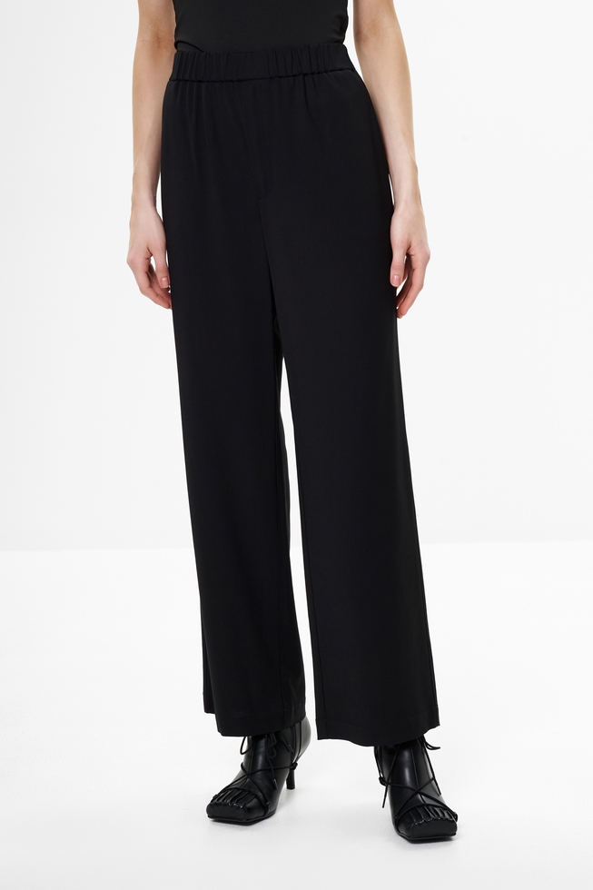 Женские чёрные брюки на резинке  1