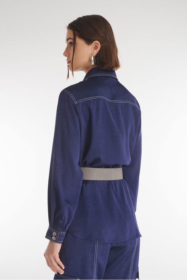 Блузка с контрастной строчкой  3