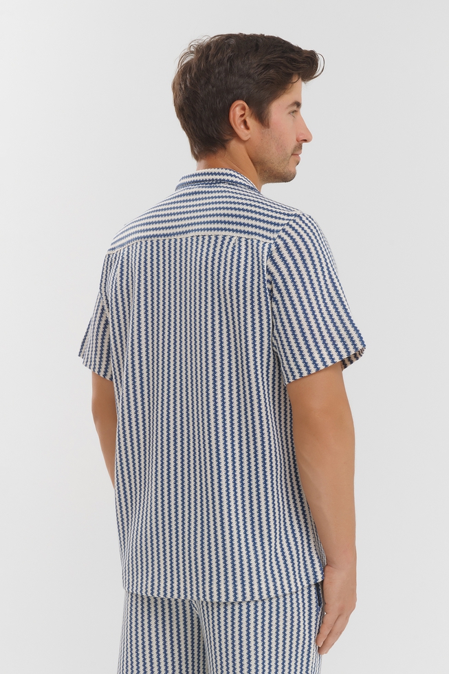 Мужская хлопковая рубашка с коротким рукавом 2