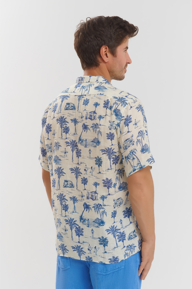 Мужская хлопковая рубашка с коротким рукавом 2