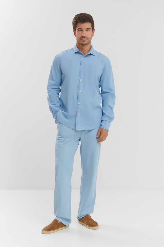 Мужские голубые брюки 3