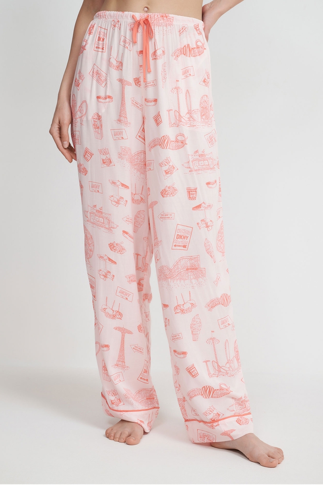 Женская розовая пижама с брюками 5