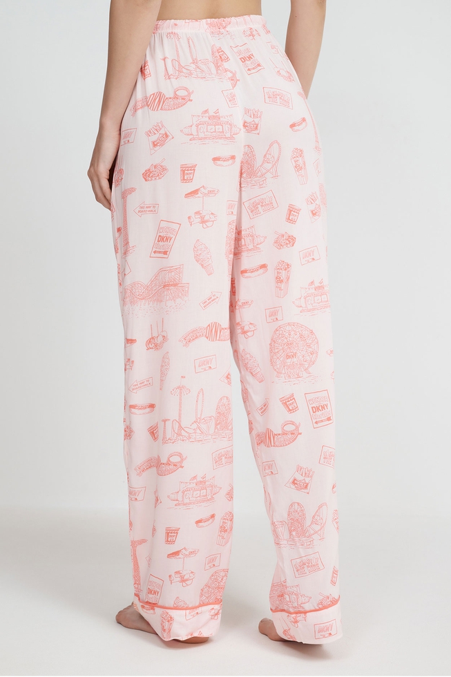 Женская розовая пижама с брюками 6