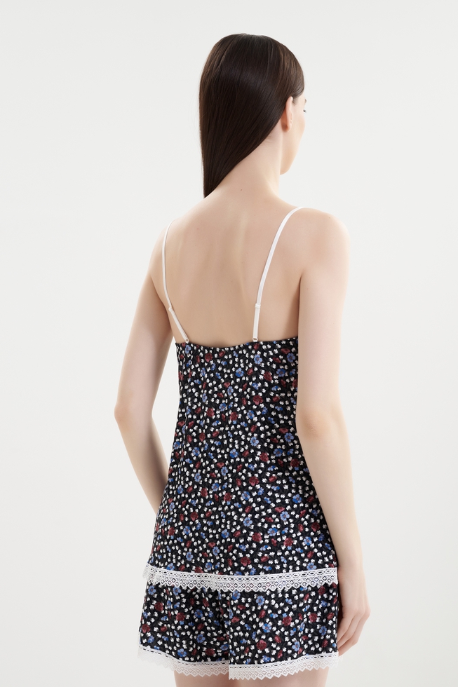 Женский домашний топ с цветочным принтом  2