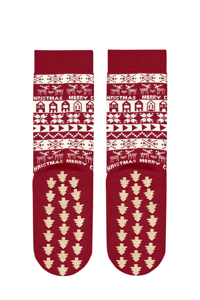 Носки женские красные Merry Christmas 2