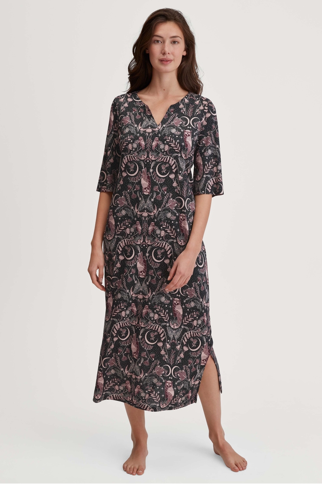 Женская длинная сорочка с шелком  1