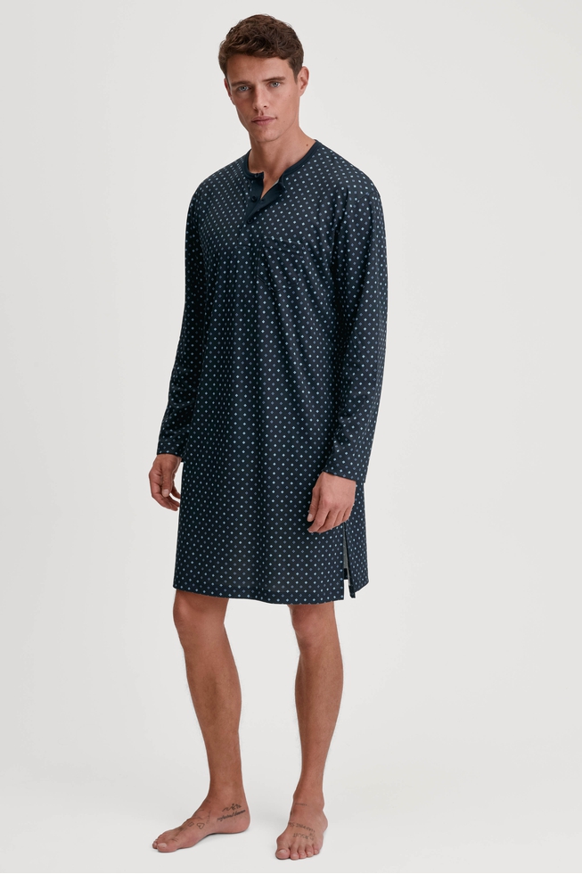 Мужская домашняя хлопковая рубашка-сорочка 1