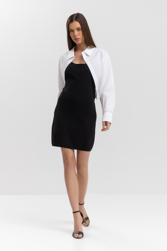 Короткое чёрно-белое платье 5