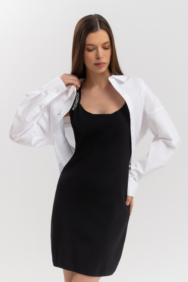 Короткое чёрно-белое платье 2