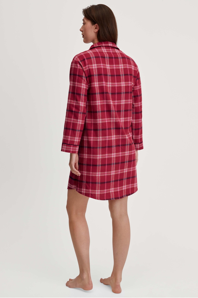 Женская хлопковая сорочка-рубашка миди 2