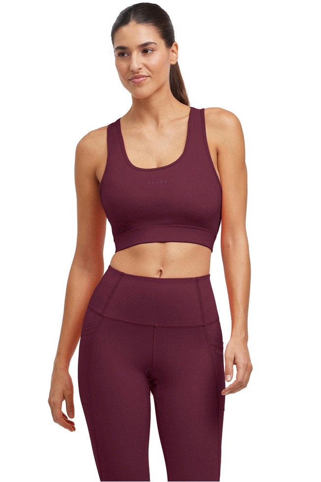 Женский бордовый спортивный топ 1