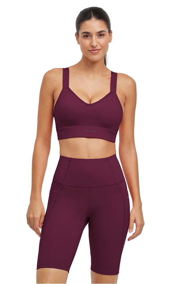 Женский бордовый спортивный топ 1