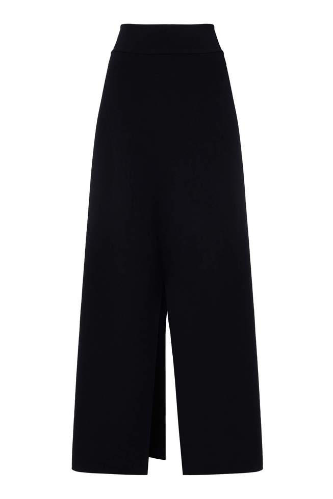 Женские чёрные широкие брюки 6