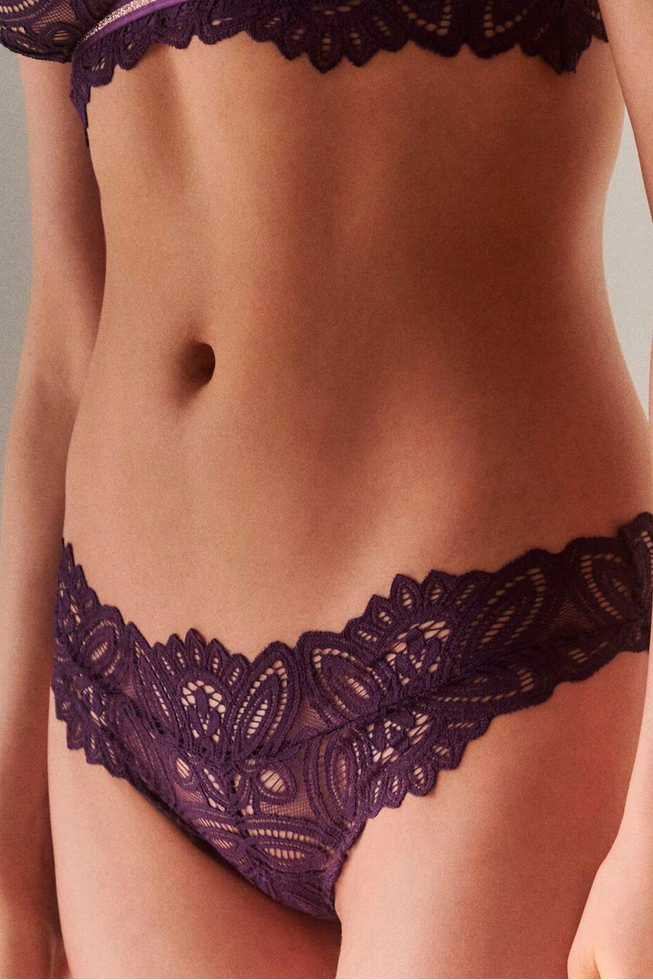 Фиолетовые трусы-бразилиана 1