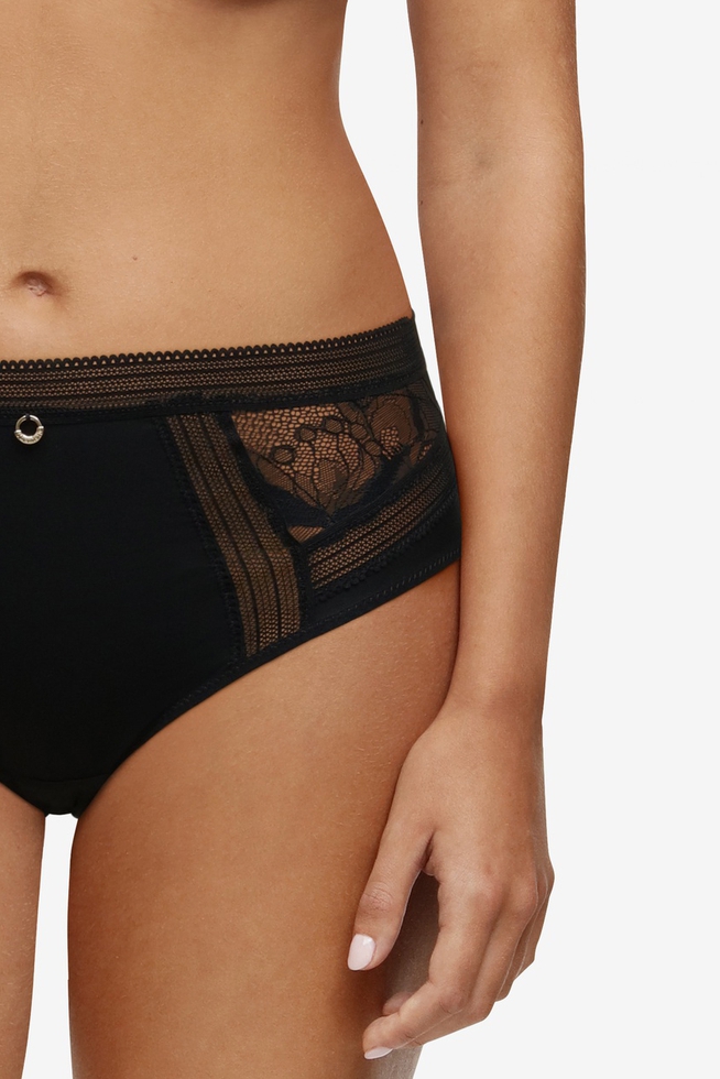 Женские черные высокие трусы-слипы 3