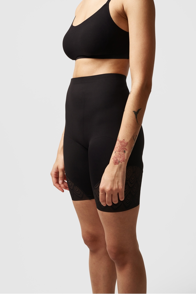 Женские черные трусы-шорты макси 4