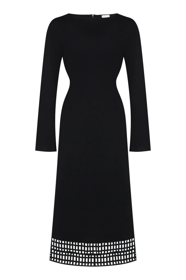 Черное платье миди 5