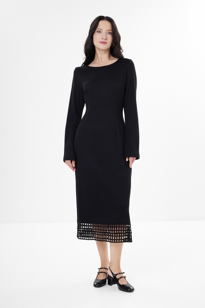 Черное платье миди 1