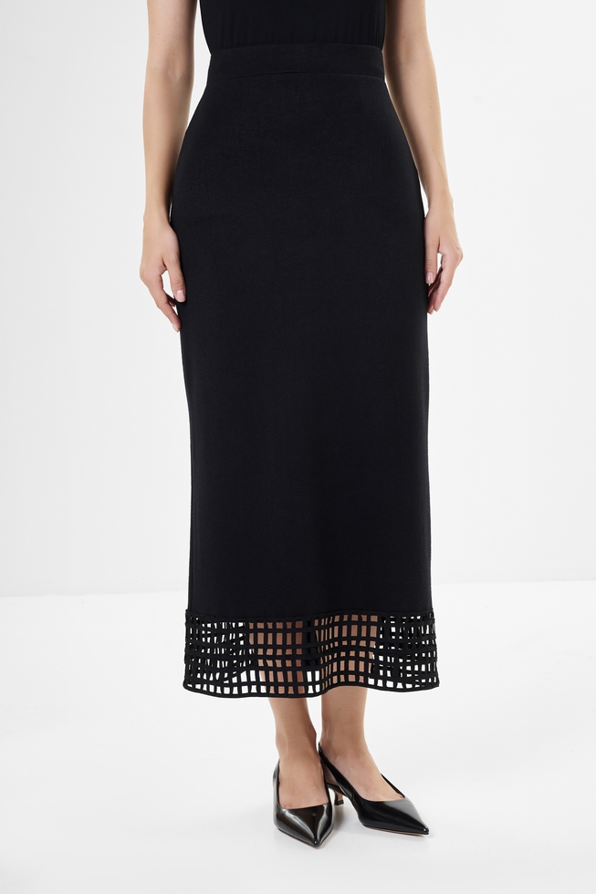 Черная длинная юбка 1