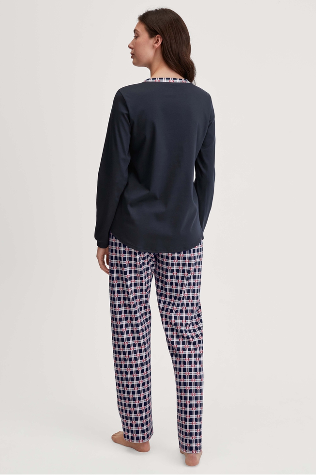 Женская хлопковая пижама с брюками 2