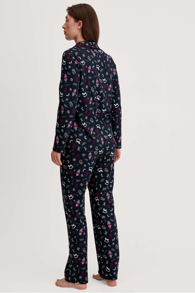 Женская хлопковая пижама с брюками 2