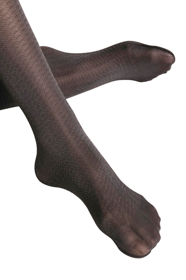 Колготки чёрные с рисунком 40 den 4