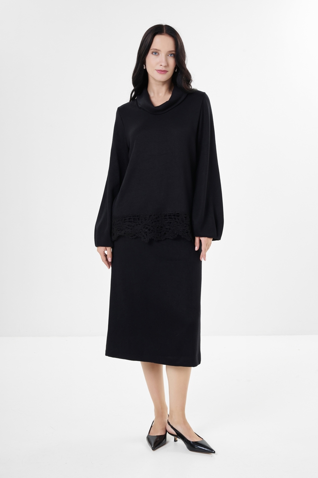 Черная юбка миди  3