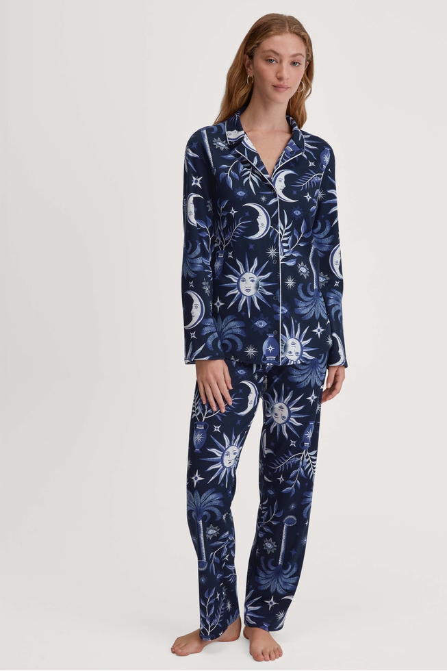 Женская хлопковая пижама с брюками 1