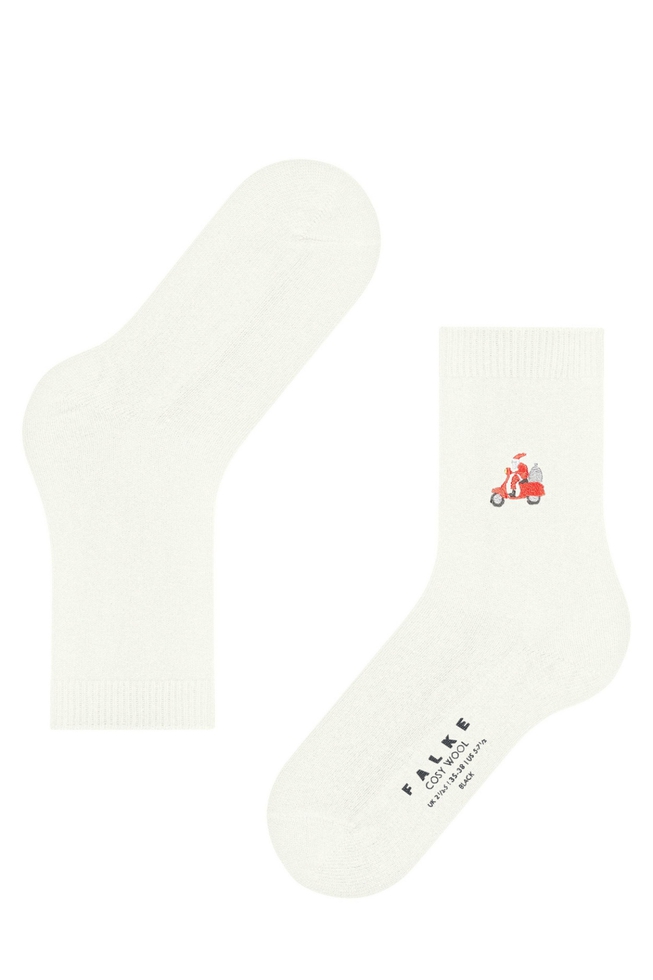 Носки женские белые Cosy Wool X-Mas Santa 3