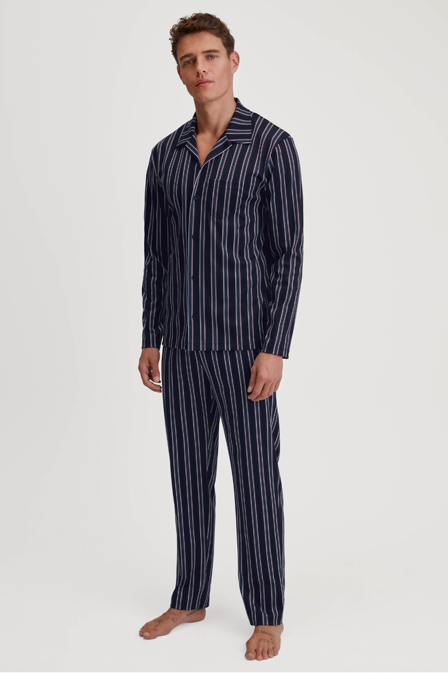  Мужская хлопковая пижама с брюками  1