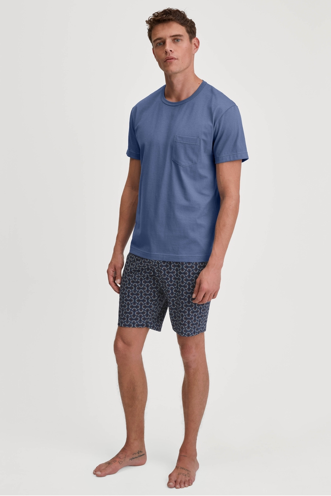 Мужская хлопковая пижама с шортами 1