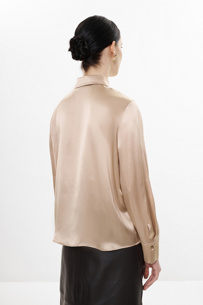 Шелковая блузка с длинным рукавом 2