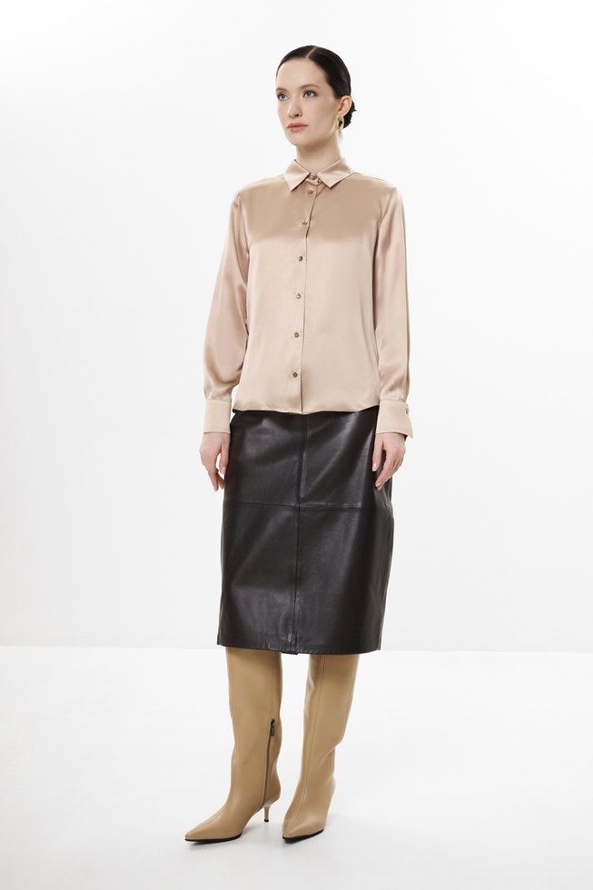 Шелковая блузка с длинным рукавом 3